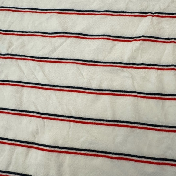 LA LIGNE
Boxy Cropped Stripe T-shirt In White/red/navy (T2) - Picture 2 of 5